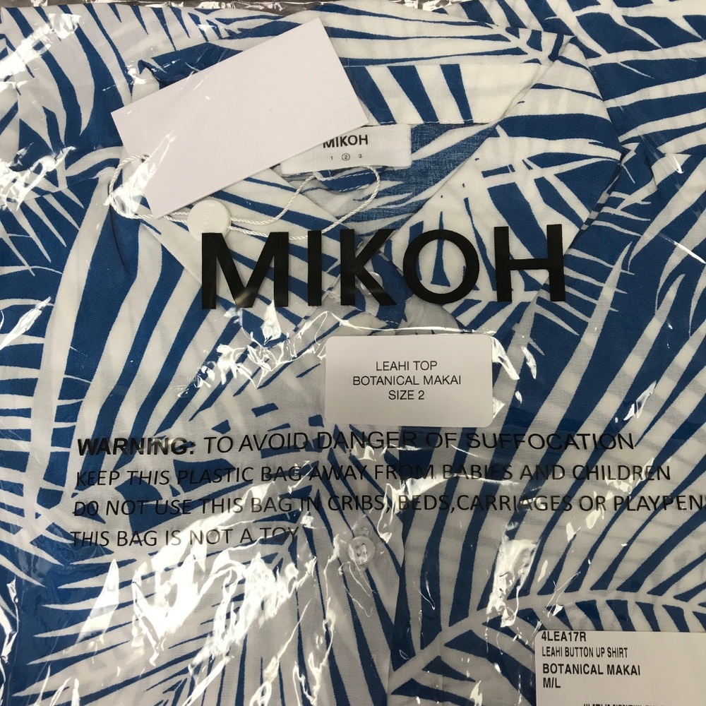 Mikoh Nwt Leahi Makai Palm Button Down Cover - image 5